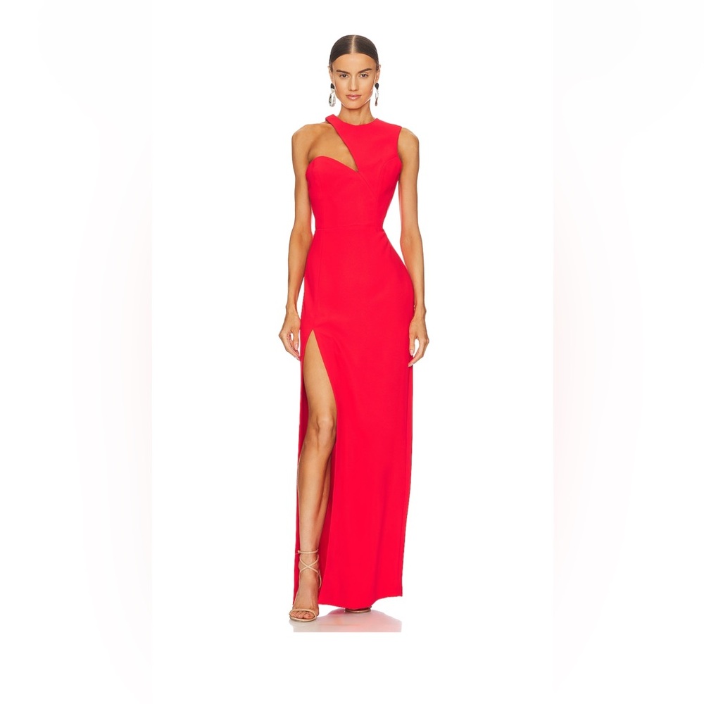 Amanda Uprichard Scarlet Asymmetrical Gown